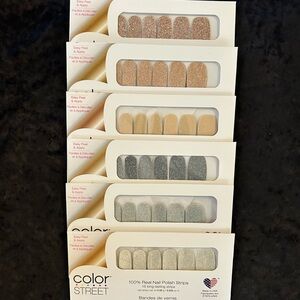Color Street Silver and Gold Glitter Nail Strips Bundle